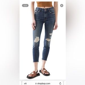 MOTHER jeans-High Wasted looker ankle Fray-wicked Wildflower